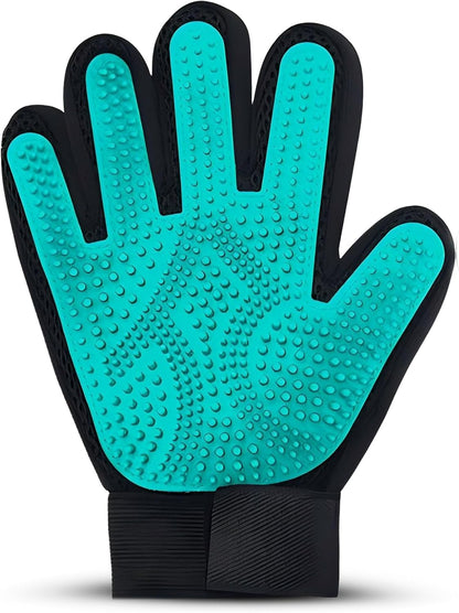 Pet Hair Removal Glove for Dogs & Cats – Dog Grooming Gloves for Shedding, Pet Hair Remover Glove – Pet Grooming Gloves, Cat Grooming Gloves & Cat Brush Glove (Glove + Finger Toothbrush Kit)