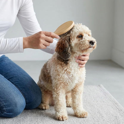 Bristle Dog Brush for Short Haired, Gentle Deshedding & Grooming Tool, Ideal Pet Hair Brush Puppy Essentials for Grooming and Shedding, Short Hair Dog Brushes