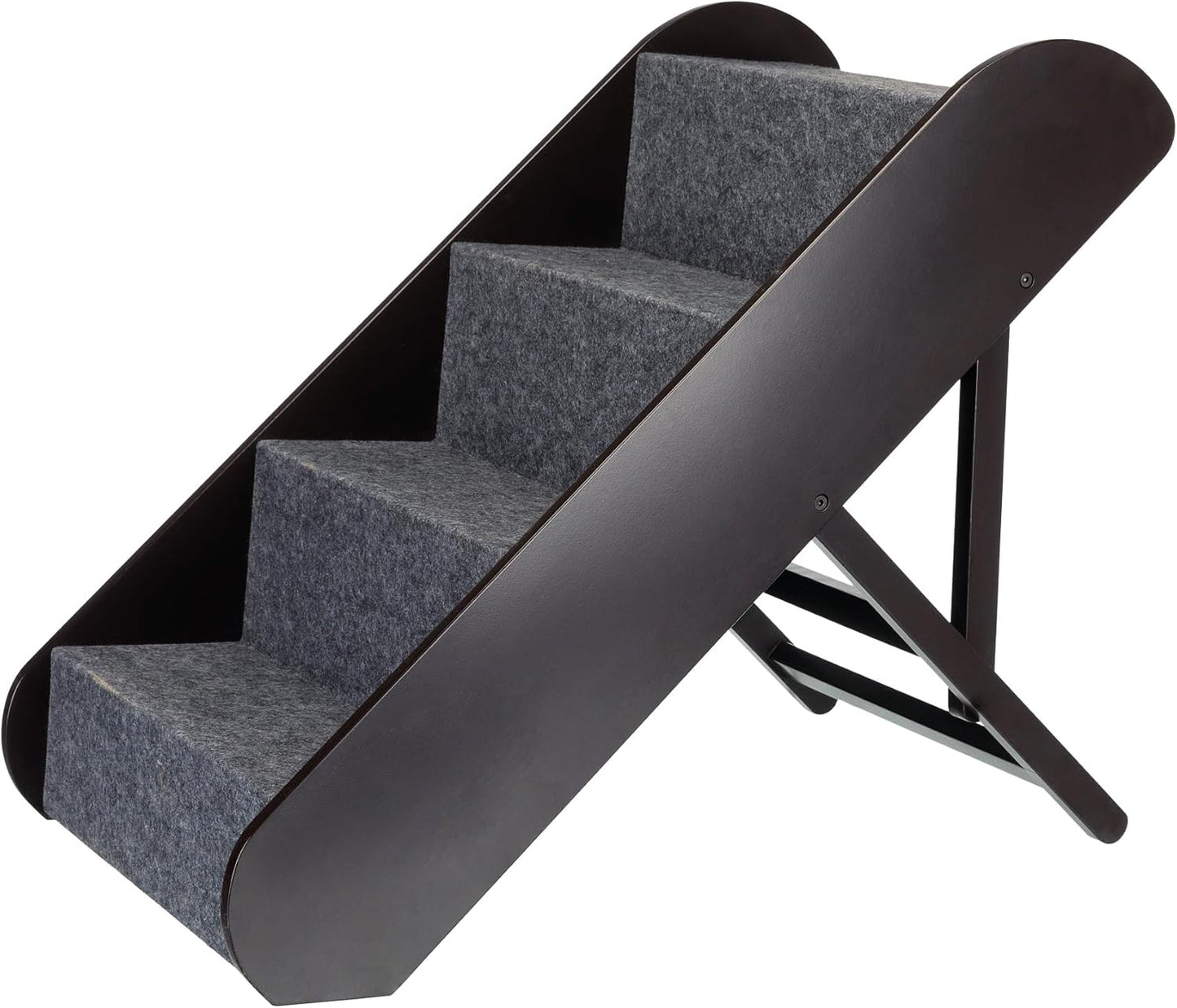 Trixie Wooden Dog Stairs with Nonslip Carpet - 3 Step Pet Stairs for Beds and Couches - with Additional Storage Space - in Natural