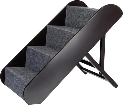 Trixie Wooden Dog Stairs with Nonslip Carpet - 3 Step Pet Stairs for Beds and Couches - with Additional Storage Space - in Natural