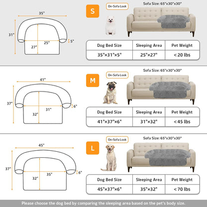 Calming Dog Bed Fluffy Plush Dog Mat for Furniture Protector with Removable Washable Cover for Large Medium Small Dogs and Cats (Large, Light Grey)