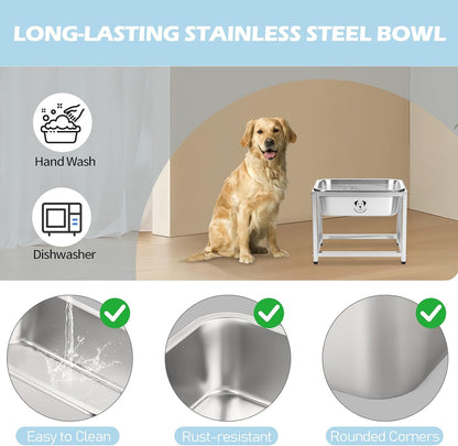 Stainless Steel Dog Bowls for Large Dogs, High Capacity Metal Dog Food Bowls, Food and Water Bowl for Larges, X-Large, and Big Dogs 1.25 Gallons