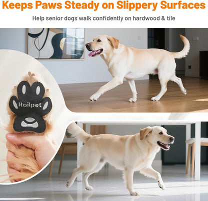 Dog Paw Protector Anti-Slip Pads, Toe Grips for Senior Dogs to Prevent Slipping on Hardwood Floors, Stronger Self-Adhesive Paw Pad Provide Traction for Elderly, Injured Pets (12 Sets - 48Pads, XL)