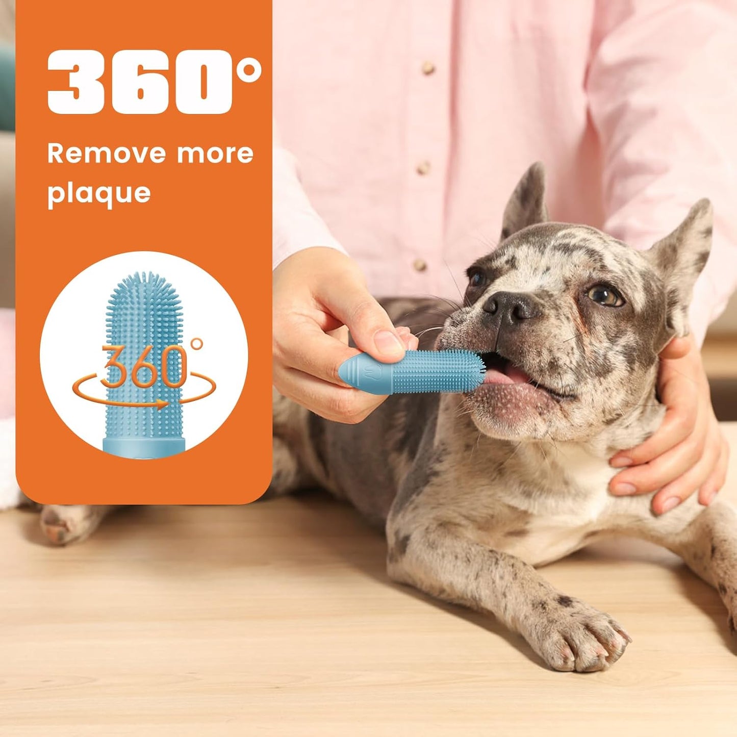 Dog Toothbrush, 6 Pack for Cats and Dogs, 360 Cleaning Finger Toothbrush Small Breed with Individual Package, Soft and Durable