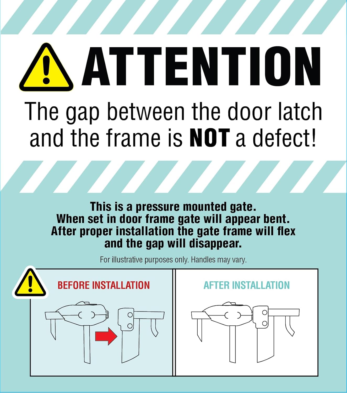 Regalo Safety 30.5-58" Extra Wide Arch Baby Gate with Door, Pressure Mount Walk Through Gate for Doorways & Bottom of Stairs, Babies, Toddlers & Pets, Tested & Safe, American Designed, American Owned