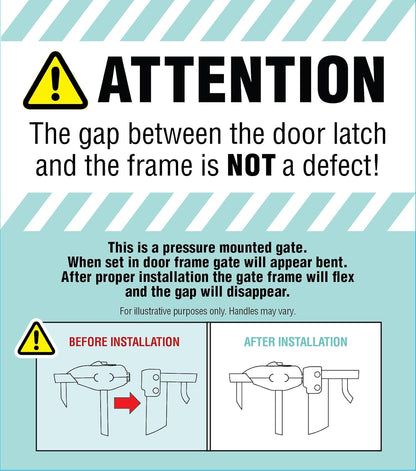 Regalo Safety 30.5-58" Extra Wide Arch Baby Gate with Door, Pressure Mount Walk Through Gate for Doorways & Bottom of Stairs, Babies, Toddlers & Pets, Tested & Safe, American Designed, American Owned
