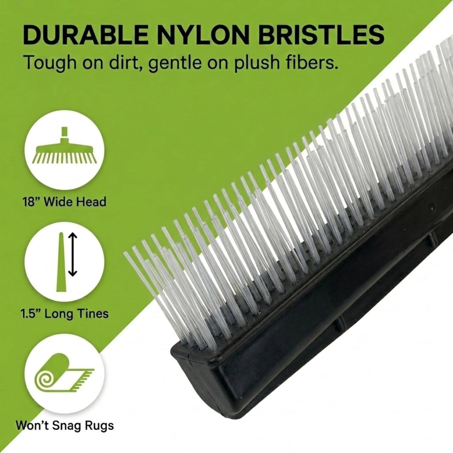 Small Room Groom Carpet Rake, 11" Handle, Portable Carpet Brush for Pet Hair, High Pile Rugs, Stairs, Furniture & Artificial Turf, Compact Groomer Tool