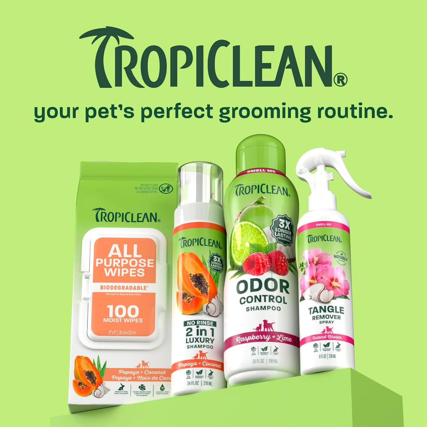 TropiClean Deshedding Dog Shampoo, Fast-Acting Shedding Control & Coat Softener, Puppy Safe, Made in USA, Lime & Coconut Scent, Cat Friendly, 20oz.
