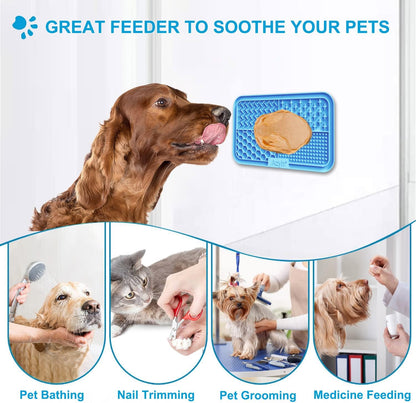 Azyh Licking Mat for Dogs & Cats 2 Pack, Slow Feeder Lick Pat for Large Dogs and Puppies, Anxiety Relief Dog Toys Feeding Mat for Butter Yogurt Peanut, Pets Bathing Grooming Training Mat (9.9'' × 6'')