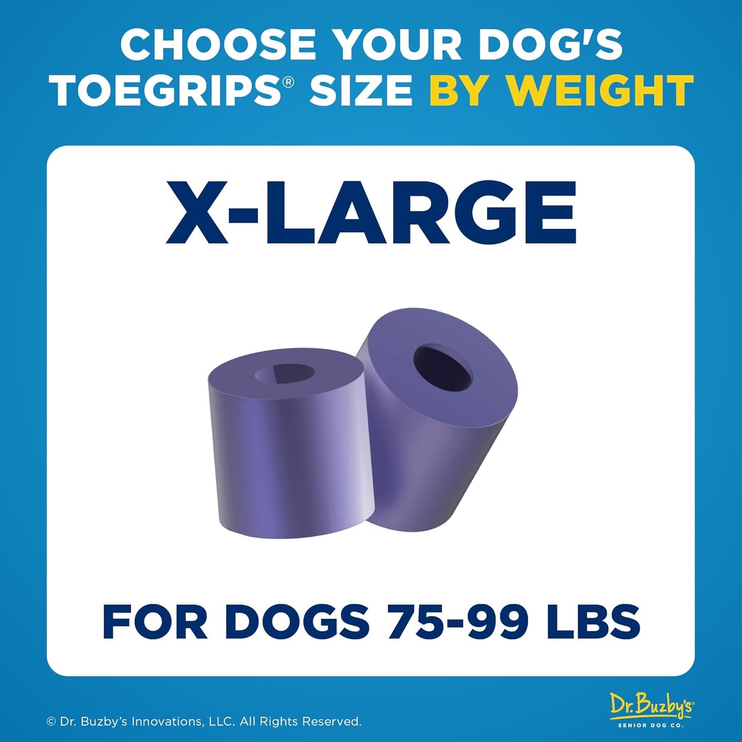 Dr Buzby's Large ToeGrips for Dogs - Instant Traction on Wood/Hardwood Floors - Anti Slip Relief - Grippers for Senior Dogs - Stop Sliding Instantly - Rubber Nails for Paws - 1 Pack (20 Grips)