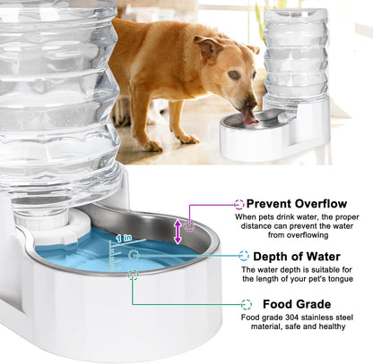RIZZARI 8L Elevated Pet Water Dispenser – Stainless Steel Gravity Waterer with Auto-Refill Design for Medium and Large Dogs & Senior Pets -Comfortable Drinking Height for Living Rooms,Multi-Pet Homes