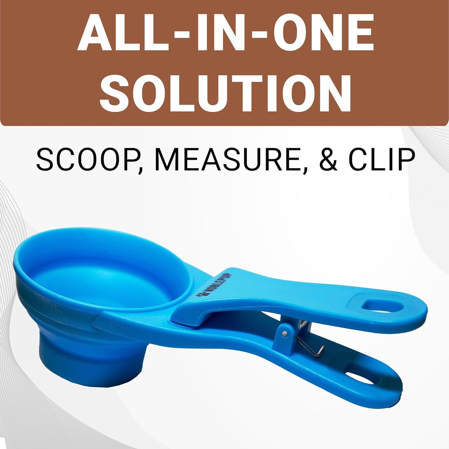 MeasureMate Pet Food Scoops with Bag Clip for Dog and Cat - 3-in-1 Multi-Function Collapsible Food Measuring Cup - 1 Cup Capacity, 8oz, Green - Dishwasher Safe