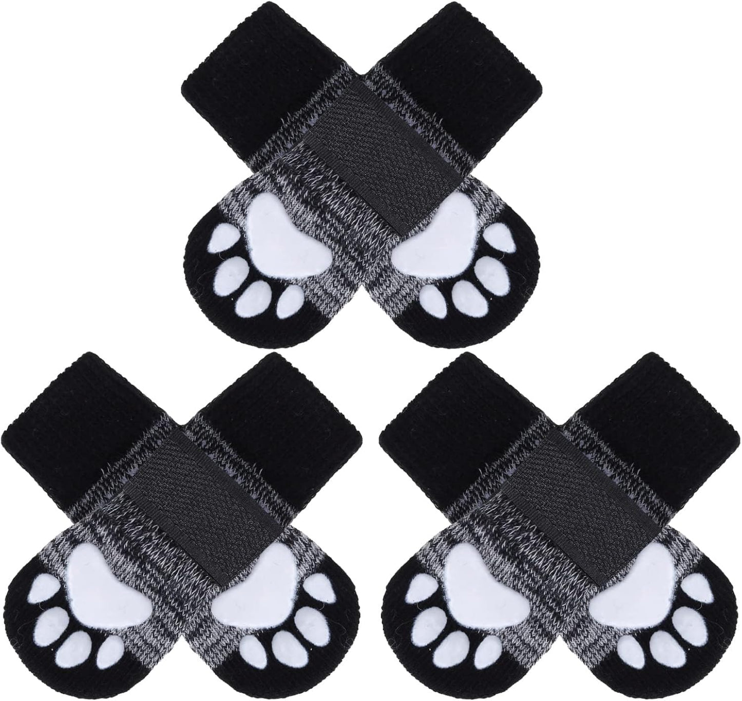 EXPAWLORER 6Pcs Anti-Slip Dog Socks to Prevent Licking Paws,Dog Shoes for Hot Pavement,Dog Booties Traction Control on Hardwood Floor,Boots & Paw Protectors, for Puppy Small Medium Large Senior Dogs