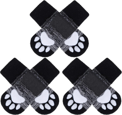 EXPAWLORER 6Pcs Anti-Slip Dog Socks to Prevent Licking Paws,Dog Shoes for Hot Pavement,Dog Booties Traction Control on Hardwood Floor,Boots & Paw Protectors, for Puppy Small Medium Large Senior Dogs