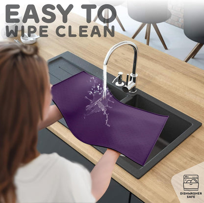 Dog Food Mat - Raised Edges Dogs Mat for Food and Water Prevent Spill, Waterproof Cat Food Mats Protect Floors, Easy Clean Dog Bowl Mats for Food and Water, Silicone Pet Feeding Placemats