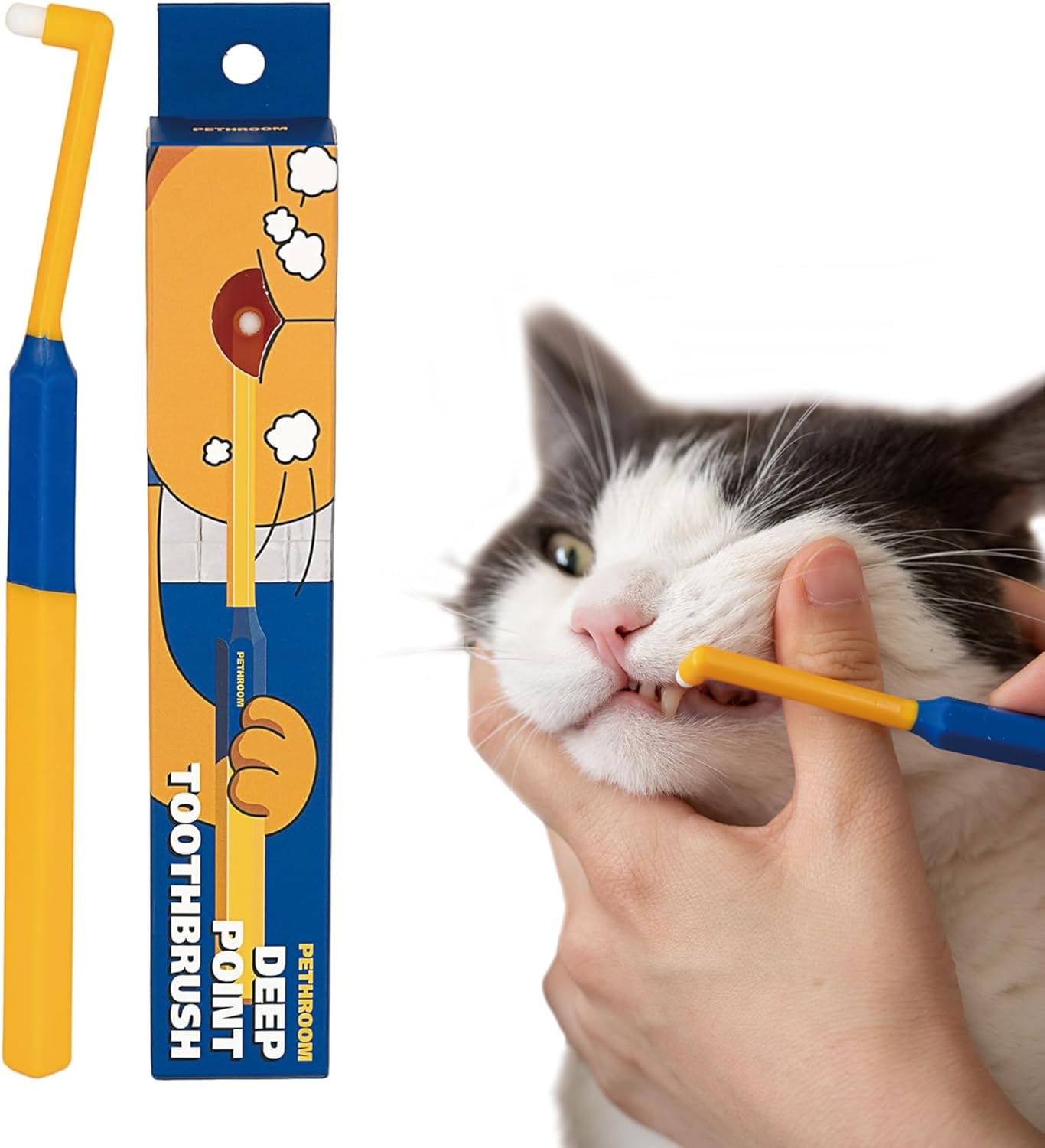 PETHROOM] Pet Toothbrush - Cats, Kitten, Small Dog Dental Care, Removing Teeth Tartar | Soft Bristle Cleaning Toothbrush Cat (Extra Small)