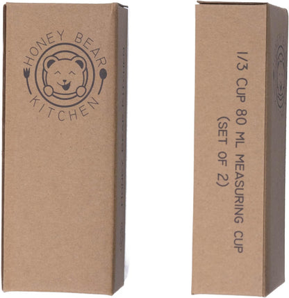 Honey Bear Kitchen 1/4 Cup 60 ml Leave-in Canister Scoops, Polished Stainless Steel (Set of 2)