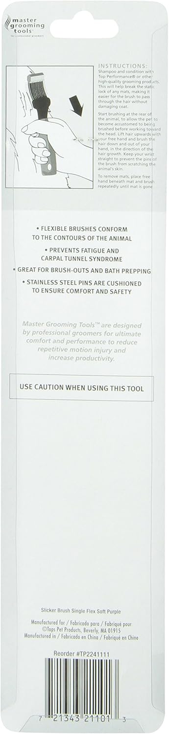 Master Grooming Tools Double-Sided Hard Flexible Slicker Brushes — Versatile Brushes for Grooming Dogs - Green, 8"L x 4"W, Large, Teal