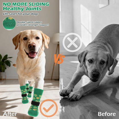 EXPAWLORER Anti Slip Dog Socks to Prevent Licking Paws, Dog Shoes for Hot Pavement, Dog Booties for Small Medium Large Senior Dogs, Traction Control Boots & Paw Protectors for Hardwood Floors