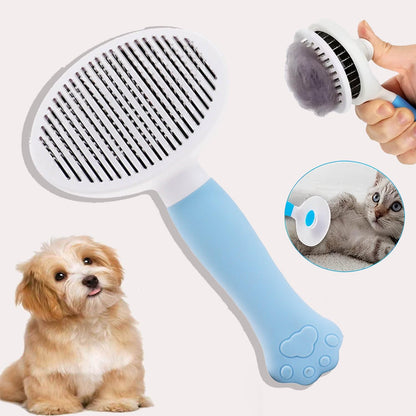 Pet Self Cleaning Slicker Brush-Shedding Slicker Brush for Dogs & Cats & Haired Small Pets, Suitable Short, Medium, and Long for Shedding & Haired Pets- Comfortable Grooming (pink)