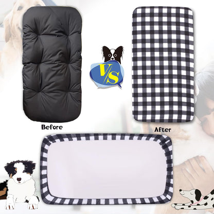 Dog Bed Covers Replacement Washable, Elastic Edged Pet Bed Protector with Cute Dog Pattern Design for Small & Medium Pet Beds, Cover Only (Blue, 36x27x6 Inch)