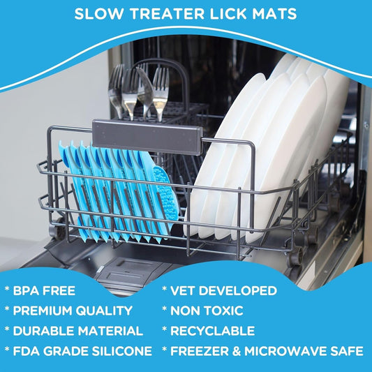 Aquapaw Lick Mat for Dogs with Suction Cups - XL, Blue, 1-Pack - Slow Feeder Lick Pads for Dogs & Grooming Enrichment - Food Mat for Peanut Butter Treats
