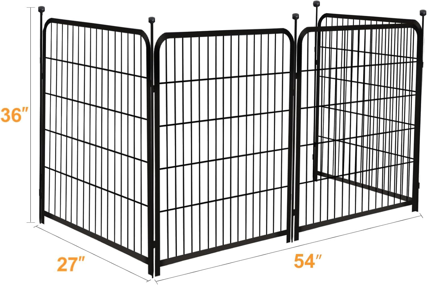 Getlay 36 in(H) Garden Fence, Wide Gate Low Threshold, 10 Panels Total 22.1 Ft(L) Heavy Duty Iron Animal Barrier Fence for Yard,Suitable for Indoor Or Outdoor Dog Fencing,Garden Border Fence