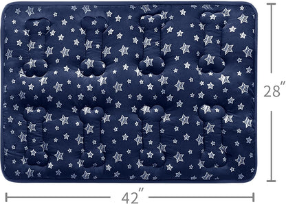 Dog Crate Bed Mat (36" X 23"), Soft Dog Bed Mat with Cute Stars, Personalized Crate Pad, Anti-Slip Bottom, Machine Washable Kennel Pad