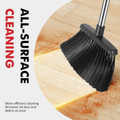 Heavy Duty Broom, 55 Inch Long Handle Outdoor Large Angle Brooms, Commercial Broom for Sweeping Indoor, for Home Garage Kitchen Office Courtyard Lobby Patio Lawn Concrete