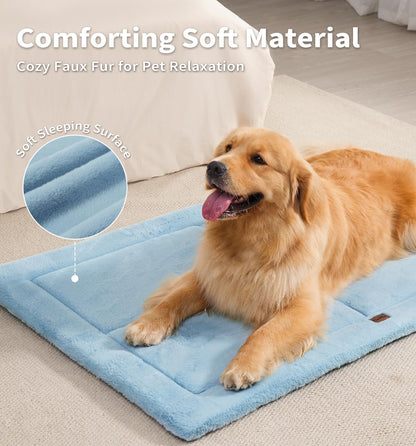 Made4Pets Dog Crate Pad Bed for Medium Large Dogs, Washable & Reversible, Anti-Slip Kennel Mat for Cozy Sleeping, Soft Fluffy Dog Bed for Indoor & Outdoor Use, 35"x23", Gray