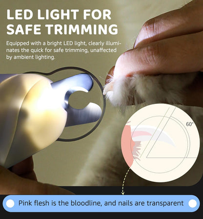Pet Nail Clipper with Light for Cats & Small Dogs Puppies, Ultra Bright LED to Illuminate Nail Bloodline to Avoid Over Cutting, Extra-Sharp and Durable Cat Claw Trimmer with Nail File (Green)