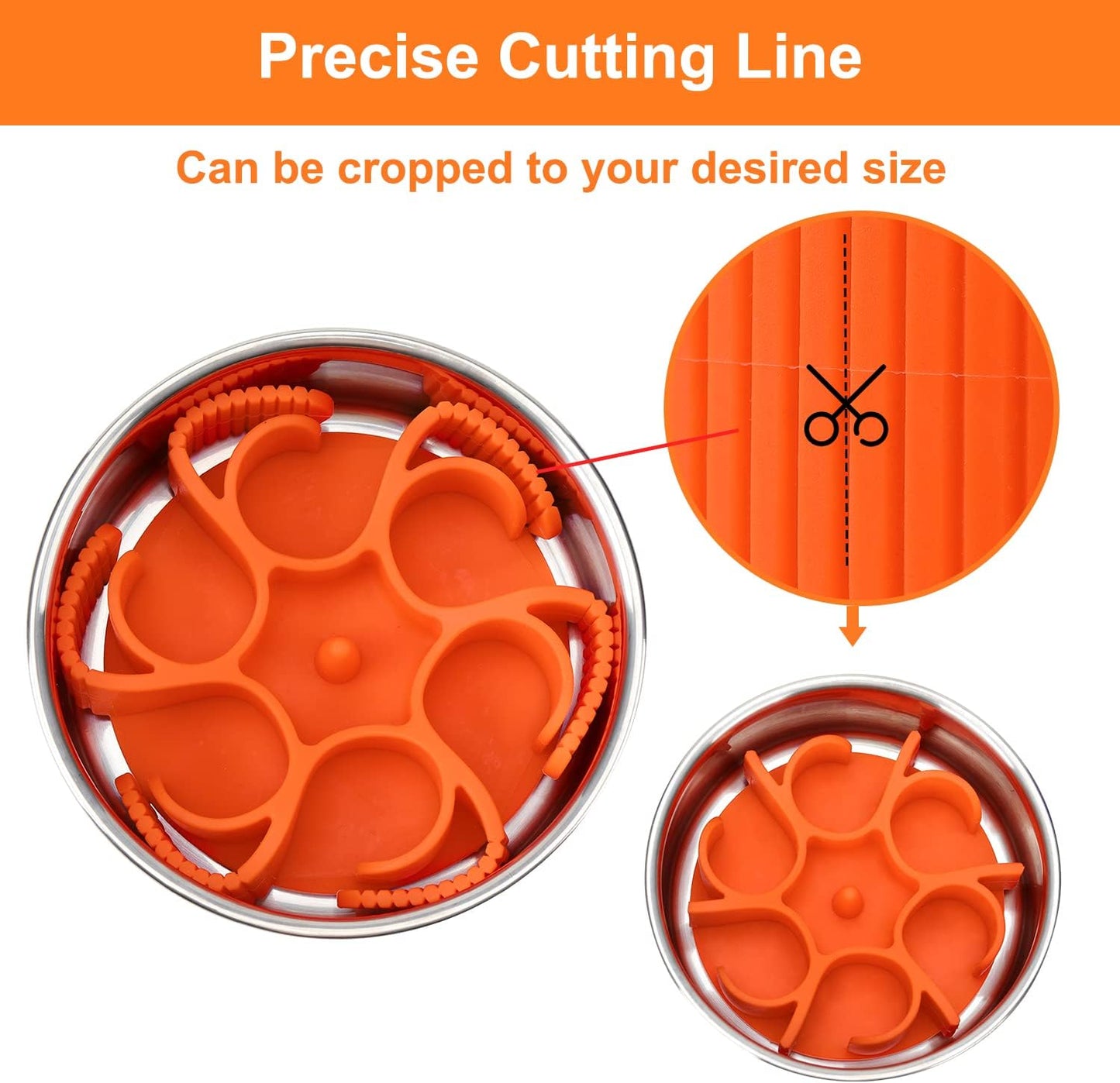 Anipaw Dog Slow Feeder Bowls Silicone Spiral Pet Food Feeder Insert to Slow Down Eating for Large Medium Small Breed Dogs Perfect with Stainless Steel Glass Ceramic Pet Bowls (Grey)