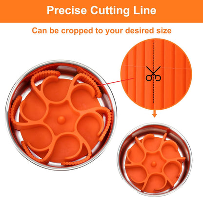 Anipaw Dog Slow Feeder Bowls Silicone Spiral Pet Food Feeder Insert to Slow Down Eating for Large Medium Small Breed Dogs Perfect with Stainless Steel Glass Ceramic Pet Bowls (Grey)