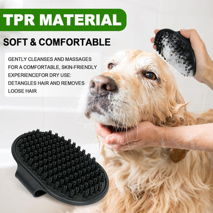Blue Pet Grooming Kit 3Pcs Self-Cleaning Slicker Brush for Dogs&Cats Double-Sided Dematting&Deshedding Comb Dog Bath Massage Brush Professional Grooming Tools for Short&Long Hair Pets