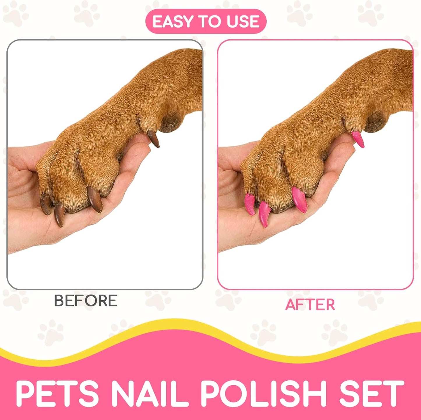 OLINGYOU 15 Colors Dog Nail Polish Pens Quick Dry, Pet Nail Polish Set for Dogs DIY Dogs Puppy Nails, Dog Safe Nail Polish Non Toxic, Odorless, Easy to Apply