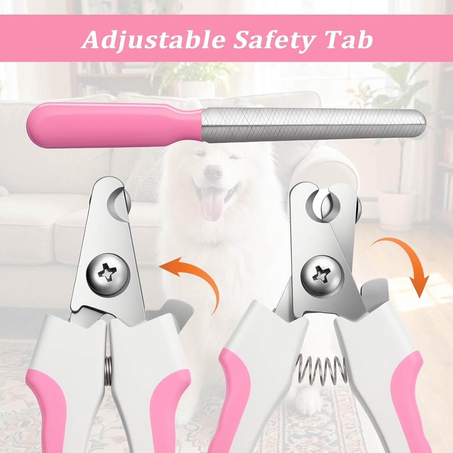 4 PCS Cat Dog Nail Clippers Trimmers Set, Professional Cats Dogs Pet Claw Clipper Sharpener and Hair Grooming Scissors Comb Tools for Small, Medium and Large Breeds, Cats, Rabbits, Guinea Pigs