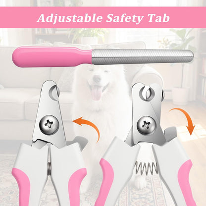 4 PCS Cat Dog Nail Clippers Trimmers Set, Professional Cats Dogs Pet Claw Clipper Sharpener and Hair Grooming Scissors Comb Tools for Small, Medium and Large Breeds, Cats, Rabbits, Guinea Pigs