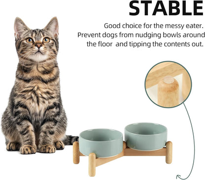 Havniva 8.3inch Ceramic Raised Dog Bowl with Stand, Elevated Dog Bowls for Large Breed Dog Food and Water Bowl Non-Slip Dog Dish Large Capacity Feeding Pet Water Bowl