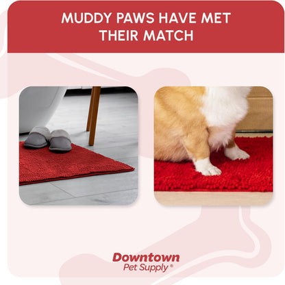 My Doggy Place Dog Mud Mat, 36"x26" Ash – Thick Microfiber Entry Rug for Snow, Mud & Salt – Absorbent, Quick-Dry, Washer-Safe & Non-Slip, Large