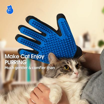 Pet Hair Remover Glove - Gentle Pet Grooming Glove Brush - Deshedding Glove - Massage Mitt with Enhanced Five Finger Design - Perfect for Dogs & Cats with Long & Short Fur - 1 Pack (Right-hand), Green