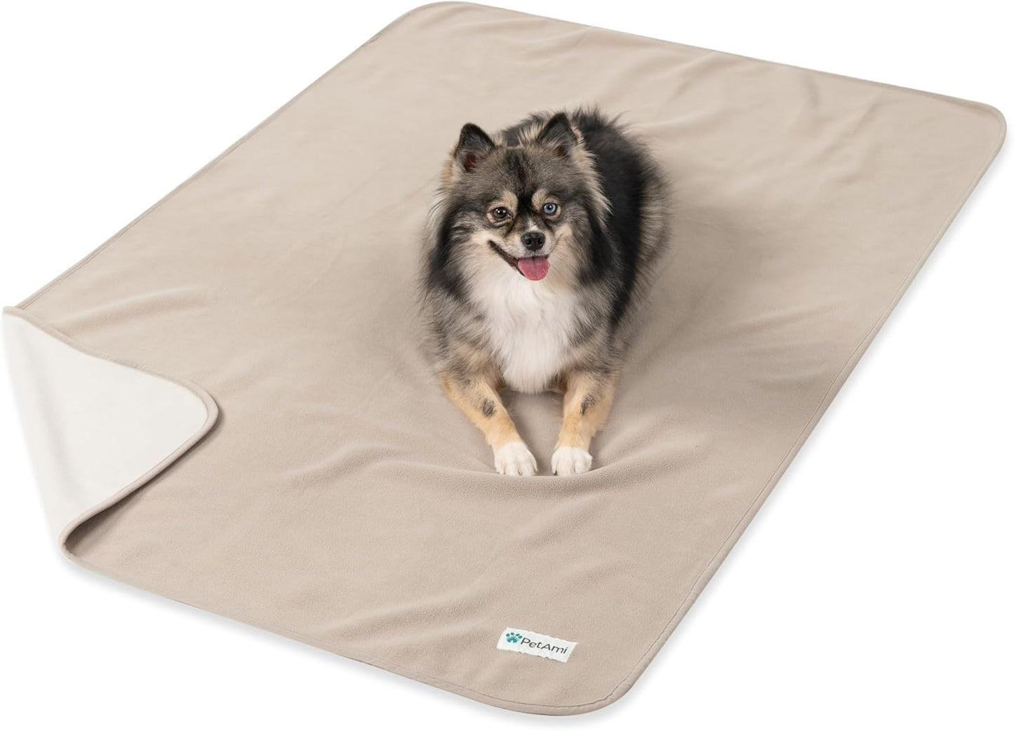 PetAmi Waterproof Dog Blanket for Medium Large Pets Dogs Cats, Pet Couch Cover Protector for Furniture, Reversible Washable Soft Fleece Cat Blanket for Bed Couch Sofa, 40x60 (Taupe/Beige)