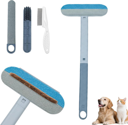 Pet Hair Remover for Furniture – Reusable & Washable Lint Brush for Dog & Cat Hair, 4-in-1 Multifunctional Fur Removal Tool for Couch, Carpet, Clothing, Bedding – Gentle on All Fabrics