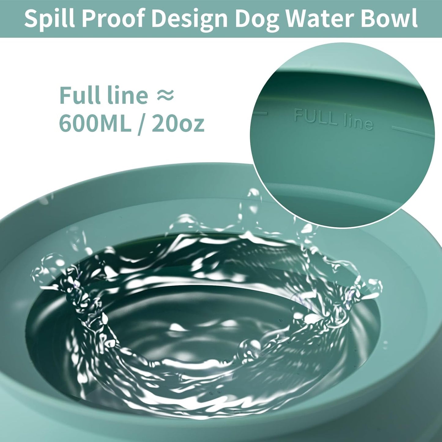 SLSON Spill Proof Dog Water Bowl for Cars,Collapsible No Splash Dog Travel Bowls Integrated Molding Portable Pet Bowl for Vehicle Road Trip Truck,RV,SUV,Boat Accessories (Cold Grey)