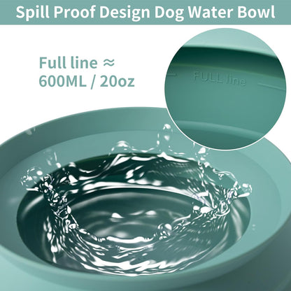 SLSON Spill Proof Dog Water Bowl for Cars,Collapsible No Splash Dog Travel Bowls Integrated Molding Portable Pet Bowl for Vehicle Road Trip Truck,RV,SUV,Boat Accessories (Cold Grey)