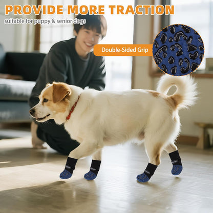 KOOLTAIL Dog Socks Shoes for Hot Pavement to Prevent Licking Paws, Winter Dog Boots&Paw Protector for Hardwood Floors Anti Slip,Traction Control Grip Booties for Small Medium Large Senior Dogs,Black M