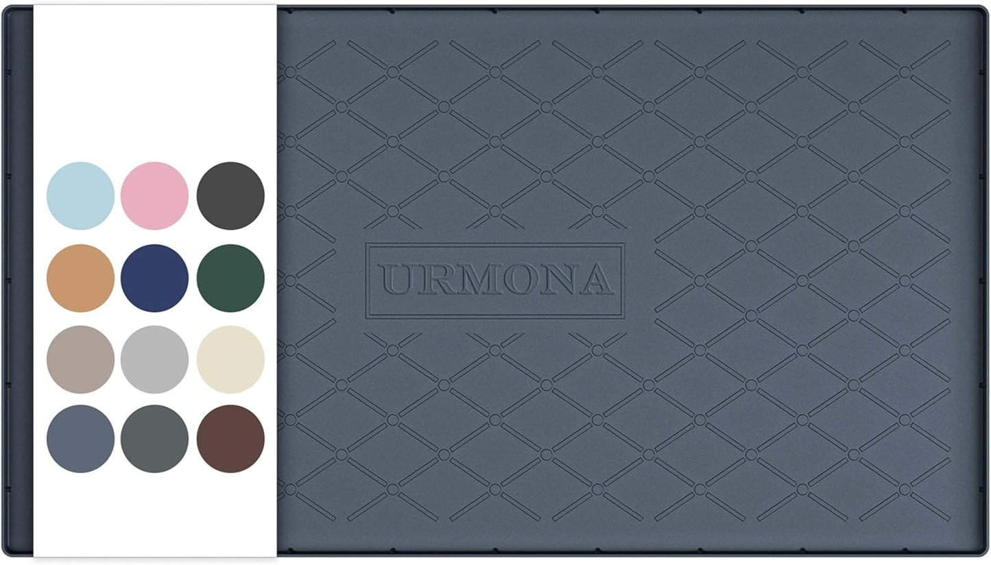 URMONA Under Sink Mat for Kitchen Waterproof, 34" x 22" Silicone Under Sink Mat for Shelf Liner Organizer, Cabinet Sink Protector Under Sink Liner for Bottom Kitchen, Bathroom(Light Grey)