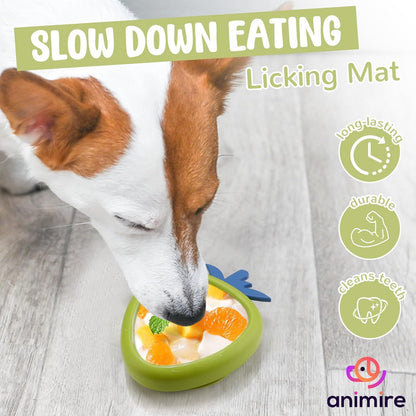 Freeze Dog Lick Bowl, Animire Non-Slip Slow Feeder Lick Mat for Dogs, Silicone Dog Enrichment Bowl for Distraction Anxiety Relief Boredom, BPA Free, Dishwasher Safe(Rose,S)