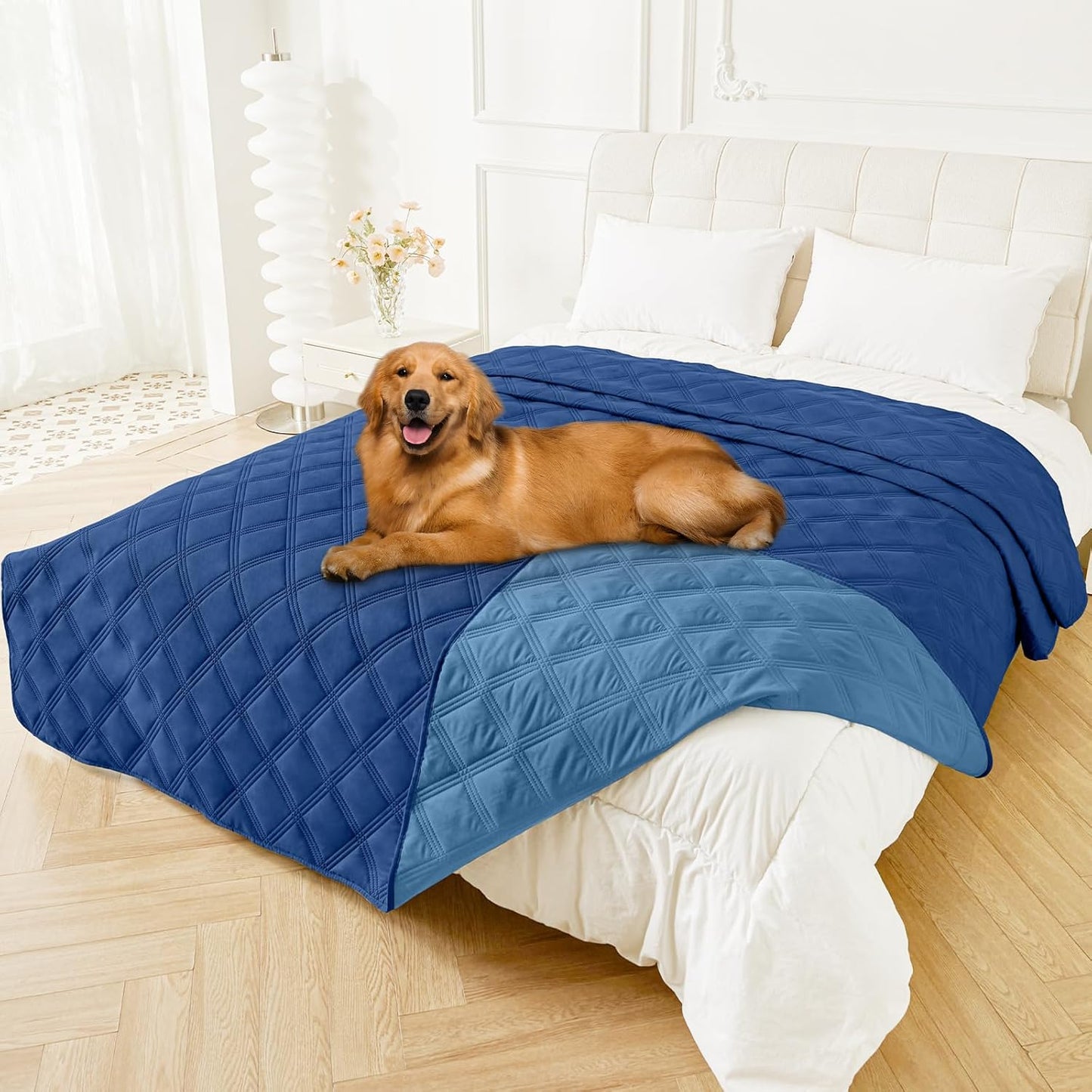 Smiry Waterproof Dog Bed Cover Blanket 30x70, Soft Reversible Pet Blanket, Washable Leakproof Cats Dogs Couch Cover for Sofa, Couch, Furniture, Grey/Dark Grey