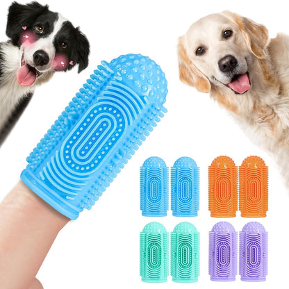 Dog Toothbrush Finger Toothbrush Dogs Tooth Brushing Kit 4Pack Dogs Finger Toothbrushes for Dog Teeth Cleaning& Dental Care Doges Tooth Brush Pet Toothbrush