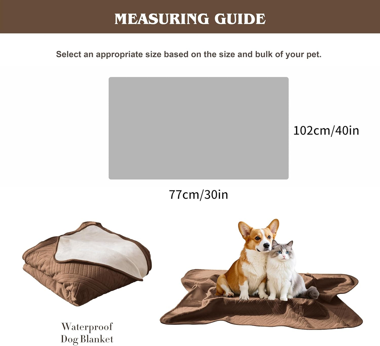 Waterproof Couch Cover, Reversible, Pet-Friendly, Washable and Anti-Slip Couch Covers for Sofa Protection with 3 Cushions, Sofa Slipcovers for Dogs and Cats (71×118in/Brown)